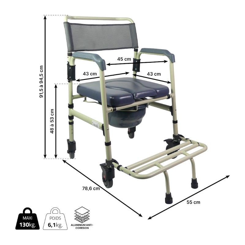 Fauteuil de Toilette Mobile - SARDAIGNE
