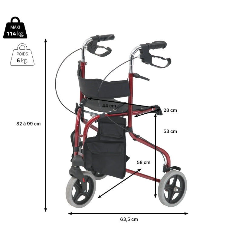 Rollator 3 Roues - DELTA EVOLUTION