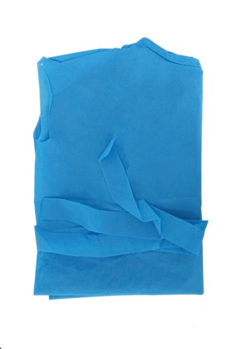 Blouse / Casaque d'isolation a lacet dans le dos bleu x 10vetement jetableDalayrac