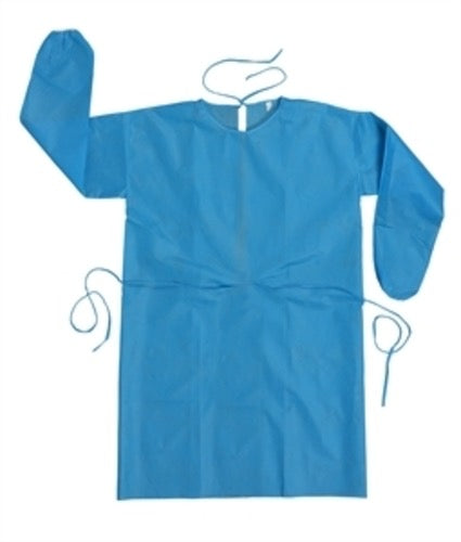 Blouse / Casaque d'isolation a lacet dans le dos bleu x 10vetement jetableDalayrac