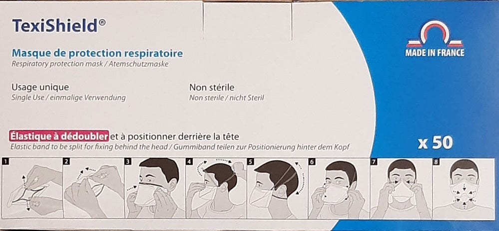 MASQUES FFP2 - FABRICATION FRANCAISE - boite de 50sanitaireDalayrac