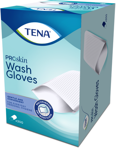 TENA Wash Gloves ProSkin non plastifiés - gants de toilette non plastifiés /200
