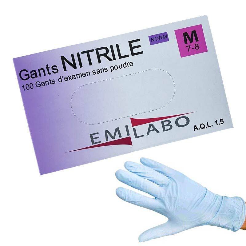 Boîte de 100 gants Nitrile - Taille M